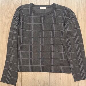 Gray Plaid Women's Sweater